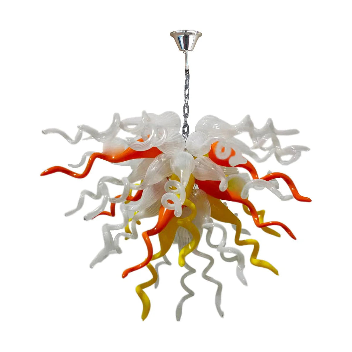 Modern Style Blown Glass Chandelier Grapefruit