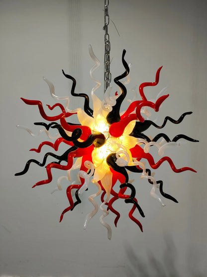 Modern Style Blown Glass Chandelier Black Swan