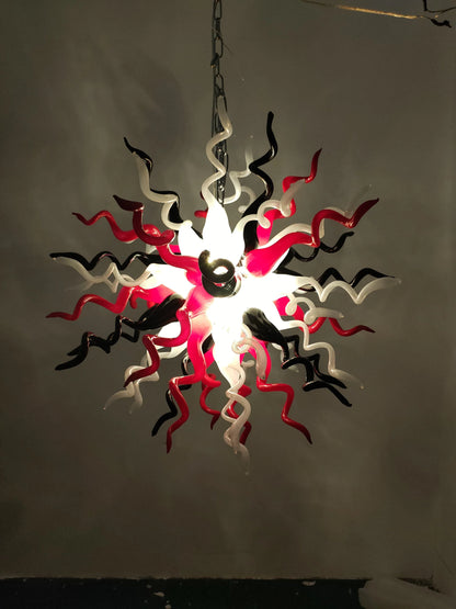 Modern Style Blown Glass Chandelier Black Swan