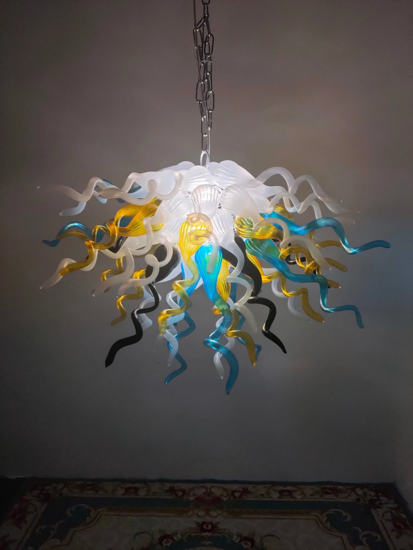 Modern Style Blown Glass Chandelier Daybreak