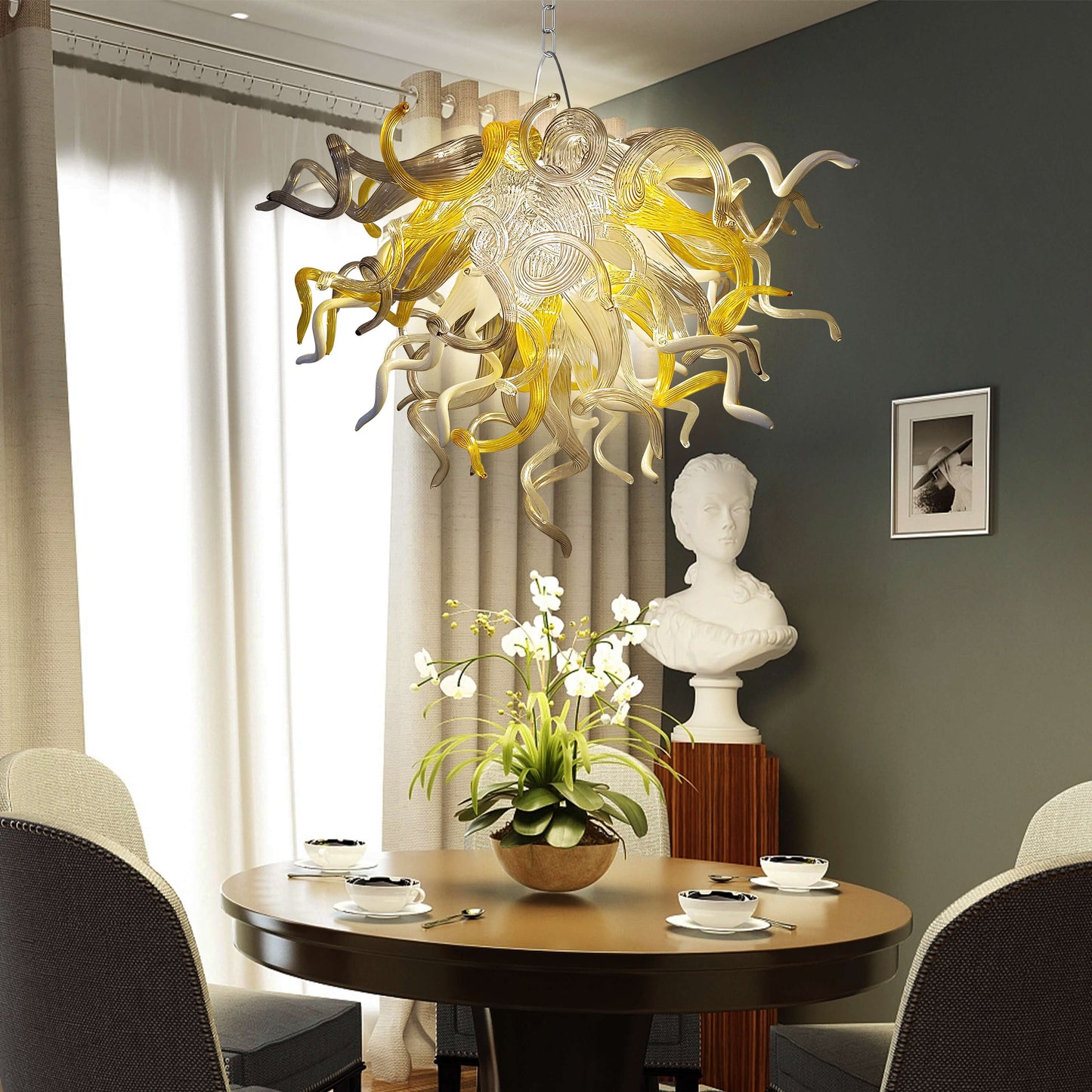 Modern Style Blown Glass Chandelier Dandelion