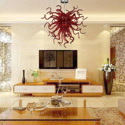 Modern Style Blown Glass Glass Chandelier Rose