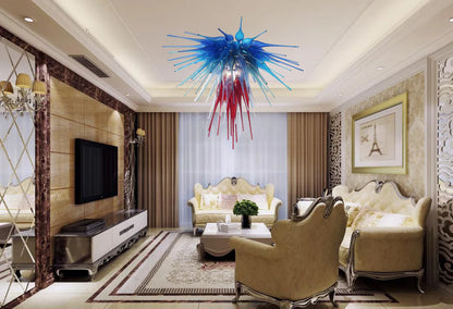 Modern Style Blown Glass Chandelier Stars & Stripes