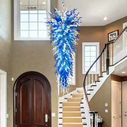 Modern Style Blown Glass Chandelier Blue Haven