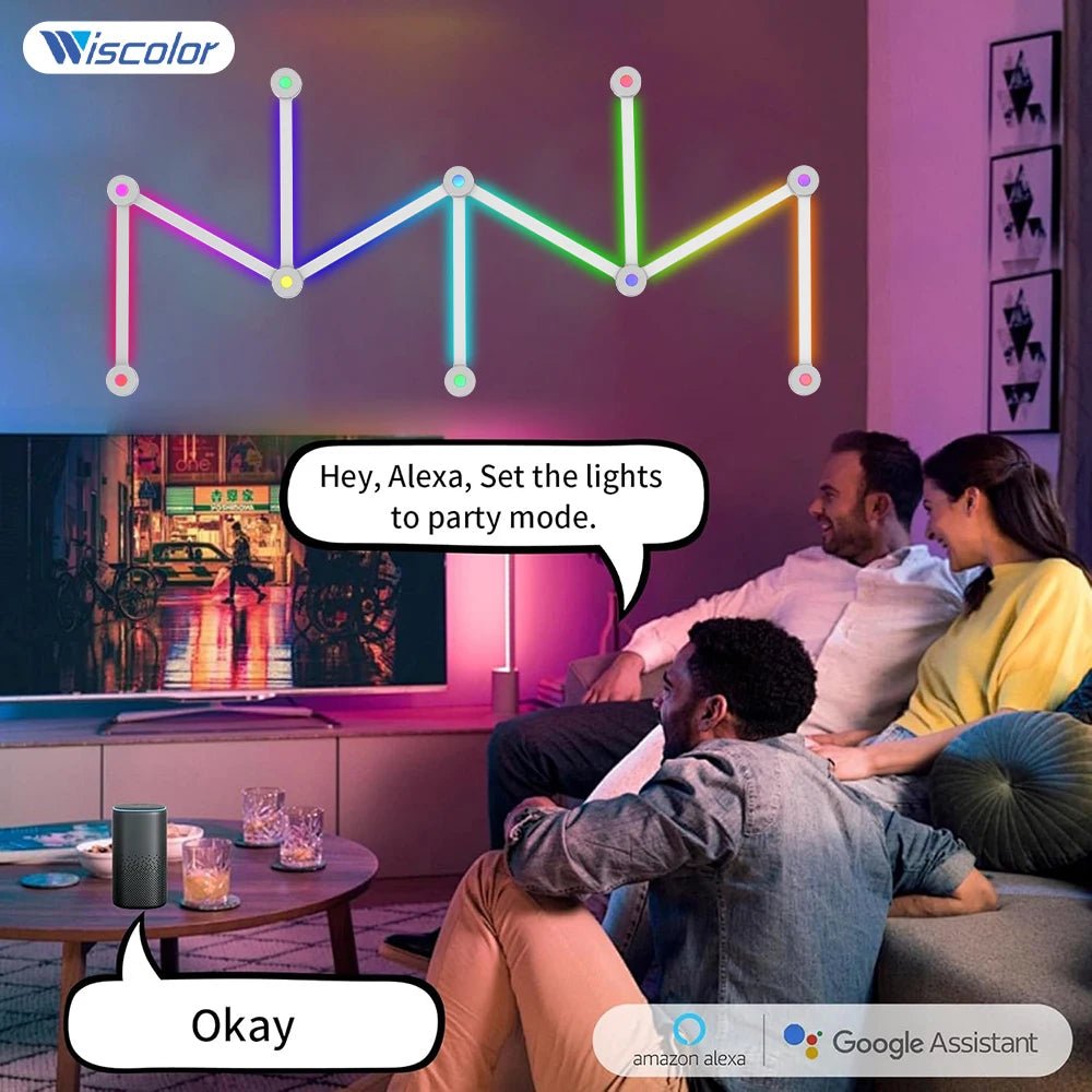 9 - Strip LED Wall Light – Smart, Dimmable, WiFi & Remote Control, Multi - Color - Melillo Enterprises