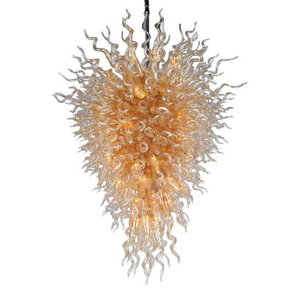 Modern Style Blown Glass Chandelier Rose Gold