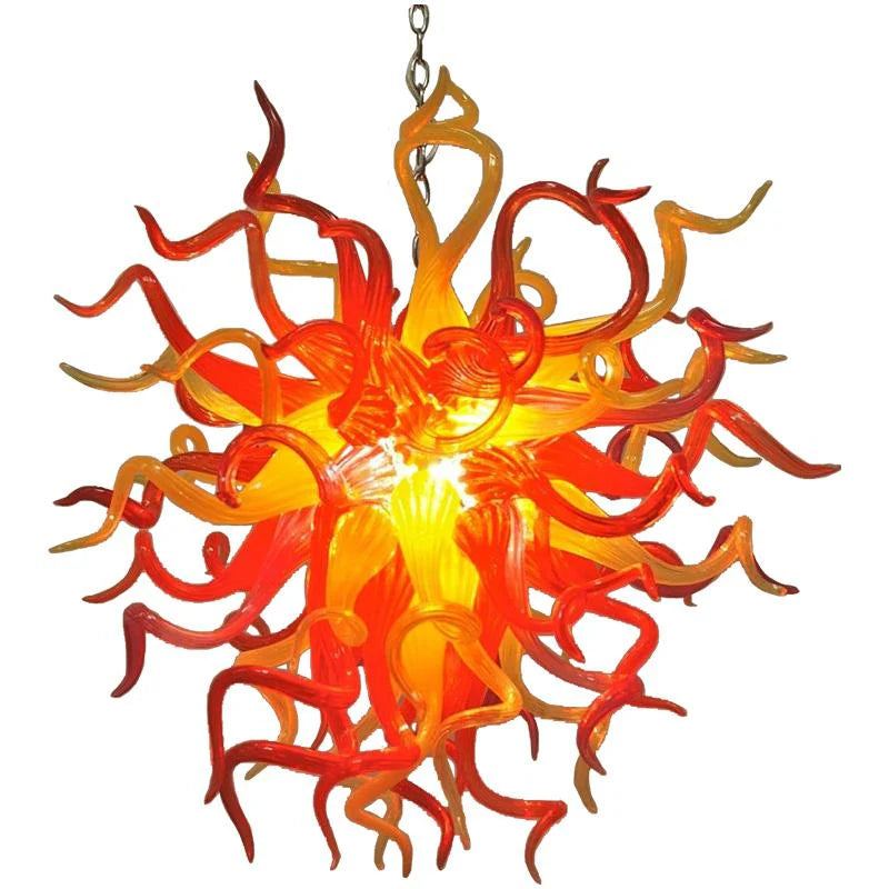 Modern Style Blown Glass Chandelier Sun Flare