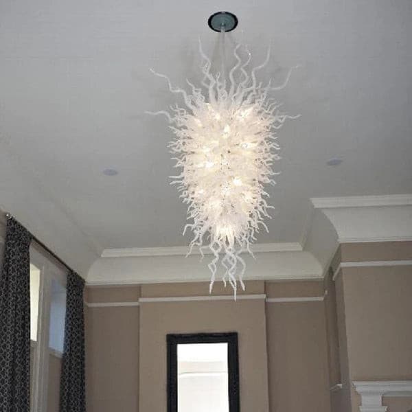 Modern Style Blown Glass Chandelier Blizzard