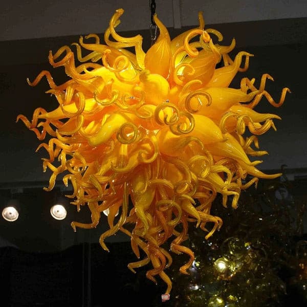 Modern Style Murano Blown Glass Chandelier Sun Flower