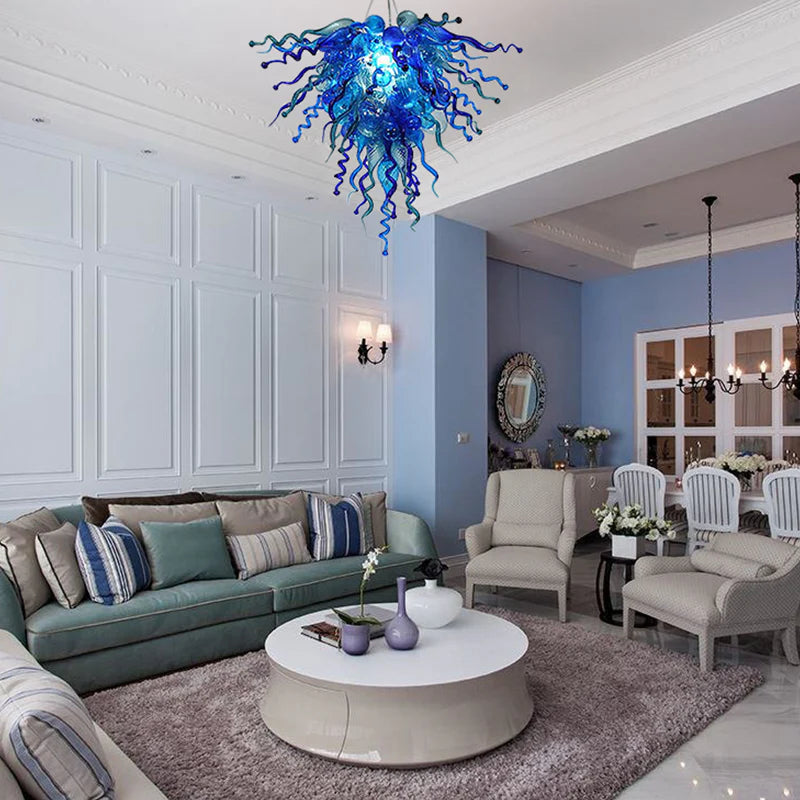 Modern Style Blown Glass Chandelier Crystal Bay