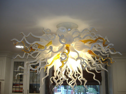 Modern Style Blown Glass Chandelier Olympus