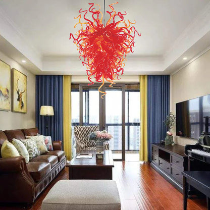 Modern Style Chandelier Flame Red Color