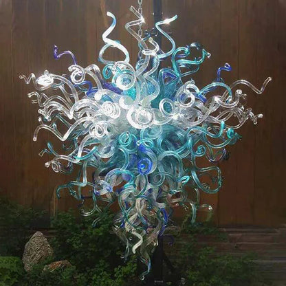 Modern Style Murano Glass Chandelier Blue Mirage