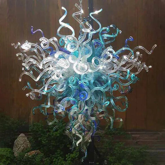 Modern Style Murano Glass Chandelier Blue Mirage