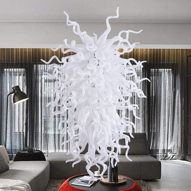 Modern Style Blown Glass Chandelier Alabasta