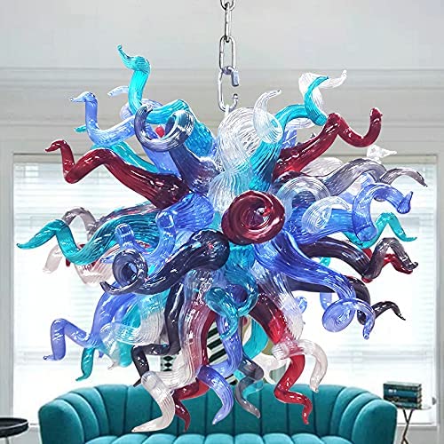 Modern Style Blown Glass Chandelier Midnight Dream