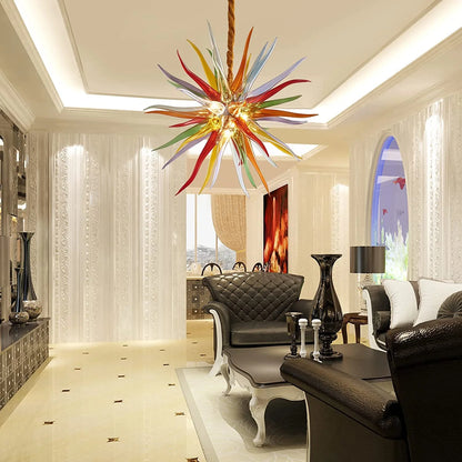 Modern Style Blown Glass Chandelier Sahara