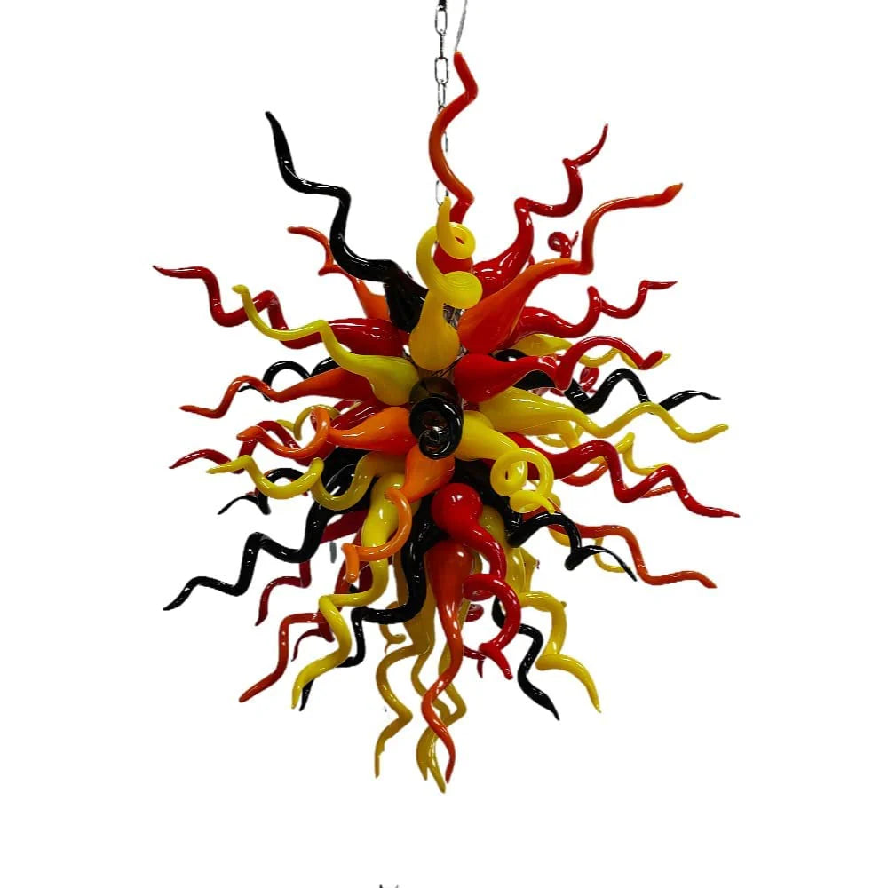 Modern Style Blown Glass Chandelier Autumn Leaves