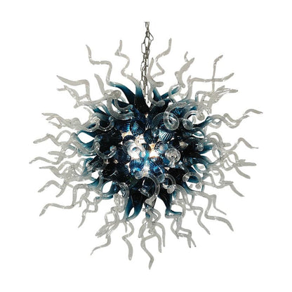 Modern Style Blown Glass Chandelier Navy Eclipse