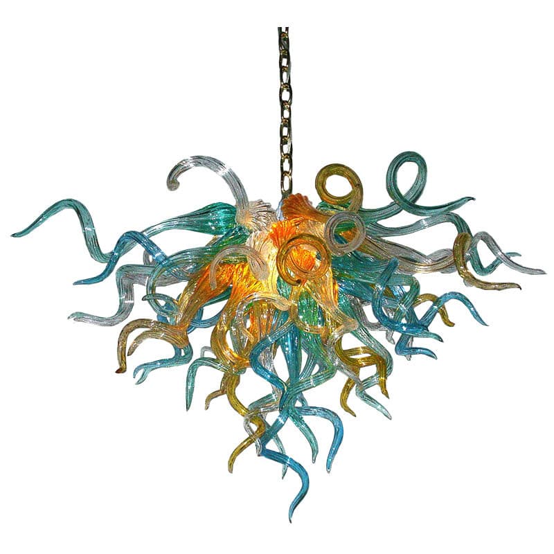 Modern Style Blown Glass Chandelier Coastal Glow