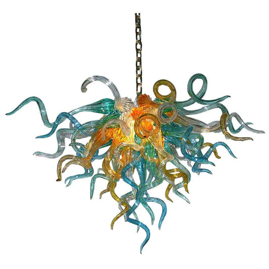 Modern Style Blown Glass Chandelier Coastal Glow