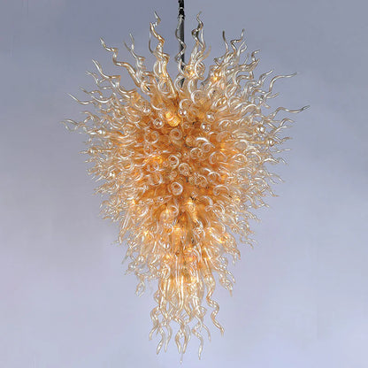 Modern Style Blown Glass Chandelier Rose Gold