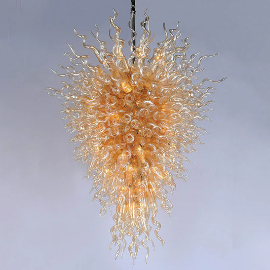 Modern Style Blown Glass Chandelier Rose Gold