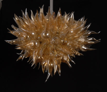 Modern Style Blown Glass Chandelier Eternal Bronze