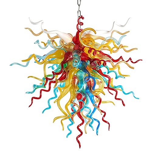 Modern Style Blown Glass Chandelier Starburst