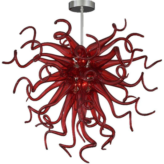 Modern Style Blown Glass Glass Chandelier Rose