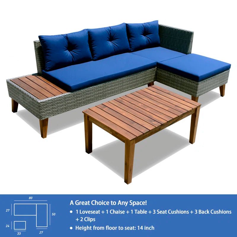 Arnzazu 3 Piece Rattan Sectional Seating Group with Cushions - Melillo EnterprisesAll categories