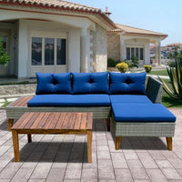 Arnzazu 3 Piece Rattan Sectional Seating Group with Cushions - Melillo EnterprisesAll categories