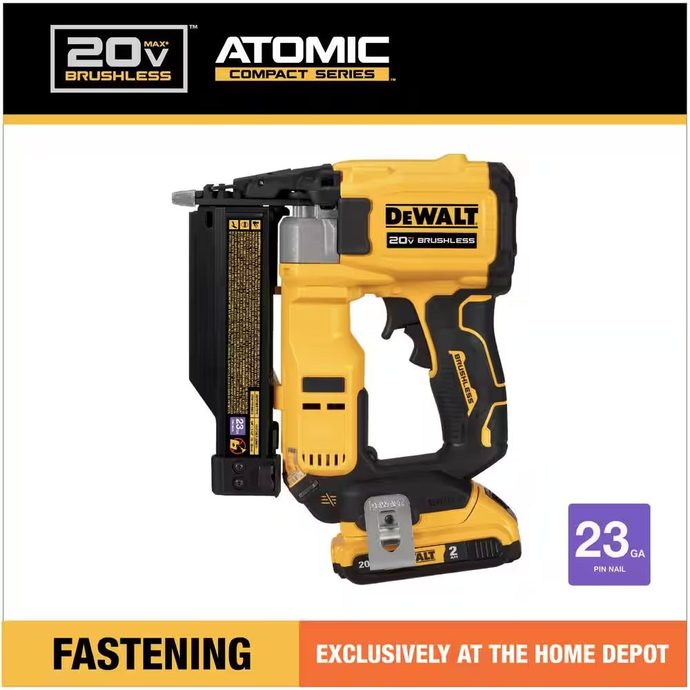 ATOMIC 20V MAX Lithium Ion Cordless 23 Gauge Pin Nailer Kit with 2.0Ah Battery and Charger - Melillo EnterprisesNail GunsPin NailersPower Tools