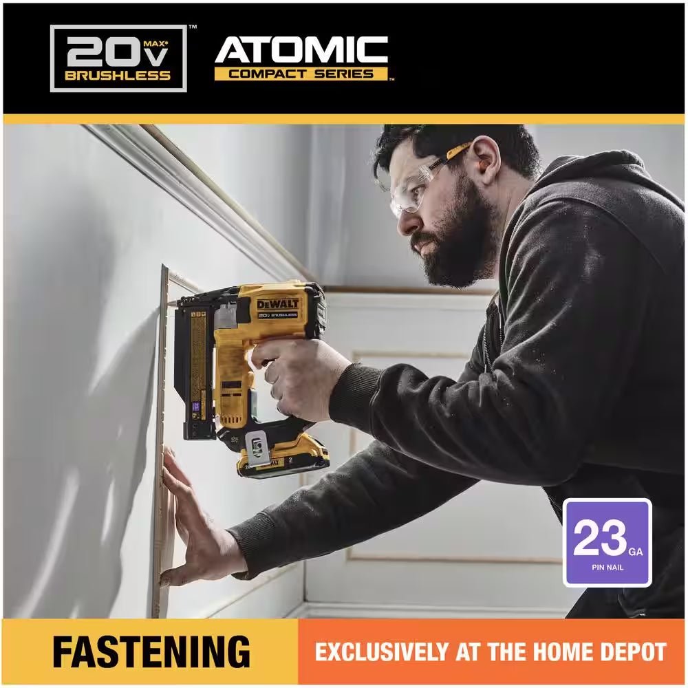 ATOMIC 20V MAX Lithium Ion Cordless 23 Gauge Pin Nailer Kit with 2.0Ah Battery and Charger - Melillo EnterprisesNail GunsPin NailersPower Tools