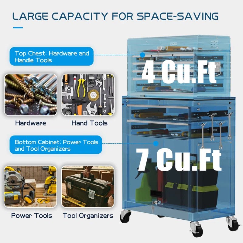 Backsten 13" W 8 - Drawer Steel Combination Toolbox Set with Wheels - Melillo EnterprisesAll categories