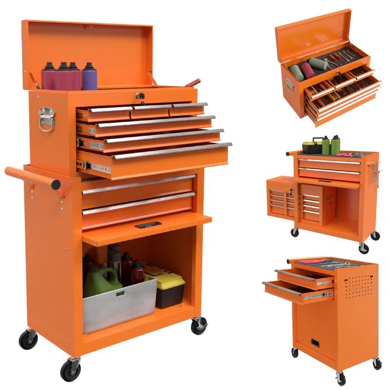 Backsten 13" W 8 - Drawer Steel Combination Toolbox Set with Wheels - Melillo EnterprisesAll categories