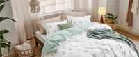 Bedsure Reversible Bohemian Duvet Cover Set – Orange Damask Pattern with Zipper Closure (Queen/King Size) - Melillo Enterprises