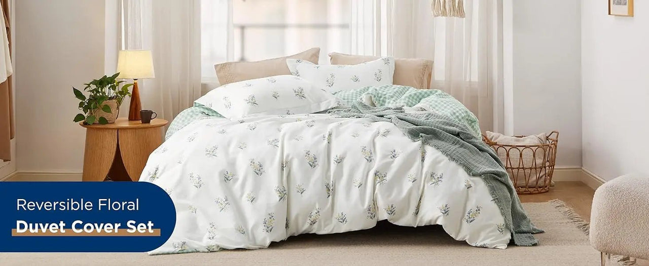 Bedsure Reversible Bohemian Duvet Cover Set – Orange Damask Pattern with Zipper Closure (Queen/King Size) - Melillo Enterprises