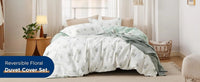 Bedsure Reversible Bohemian Duvet Cover Set – Orange Damask Pattern with Zipper Closure (Queen/King Size) - Melillo Enterprises