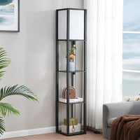 Catara 64.2'' Black LED Dimmable Column Floor Lamp with Shelves - Melillo EnterprisesAll categories