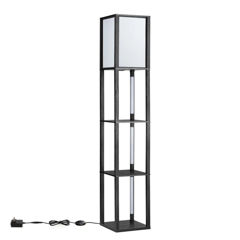 Catara 64.2'' Black LED Dimmable Column Floor Lamp with Shelves - Melillo EnterprisesAll categories