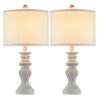 Charlottesville Distressed Beige Resin Table Lamp Set with Charging Ports - Melillo EnterprisesAll categories