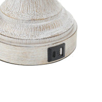 Charlottesville Distressed Beige Resin Table Lamp Set with Charging Ports - Melillo EnterprisesAll categories