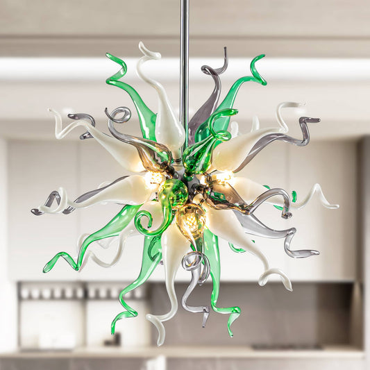 Chihuly Blown Glass Chandelier Emerald - Melillo Chihuly