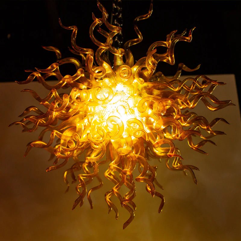 Chihuly Blown Glass Chandelier Golden Sun - Melillo Chihuly