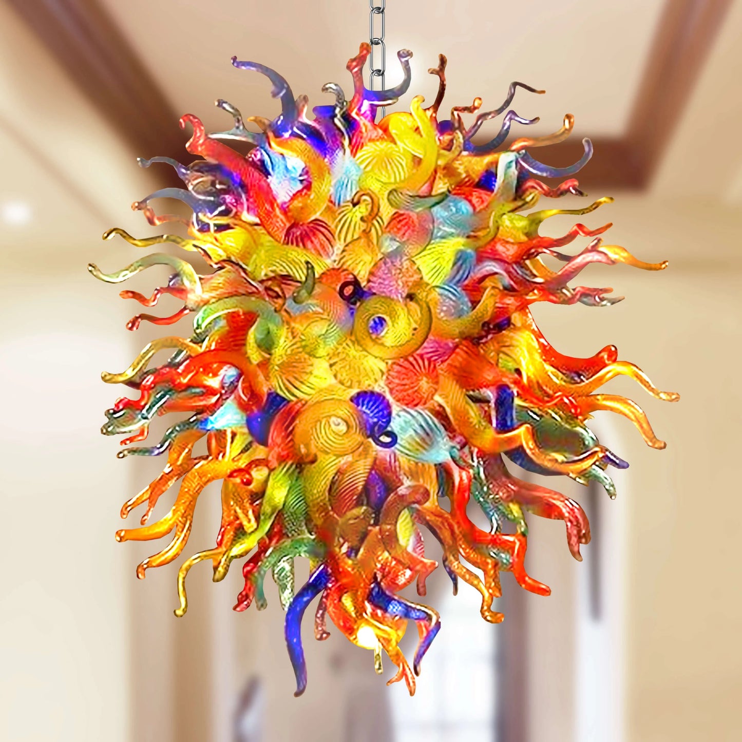 Chihuly Style Blown Chandelier Multi Color - Melillo Chihuly