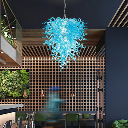 Chihuly Style Blown Glass Chandelier Aqua - Melillo Chihuly