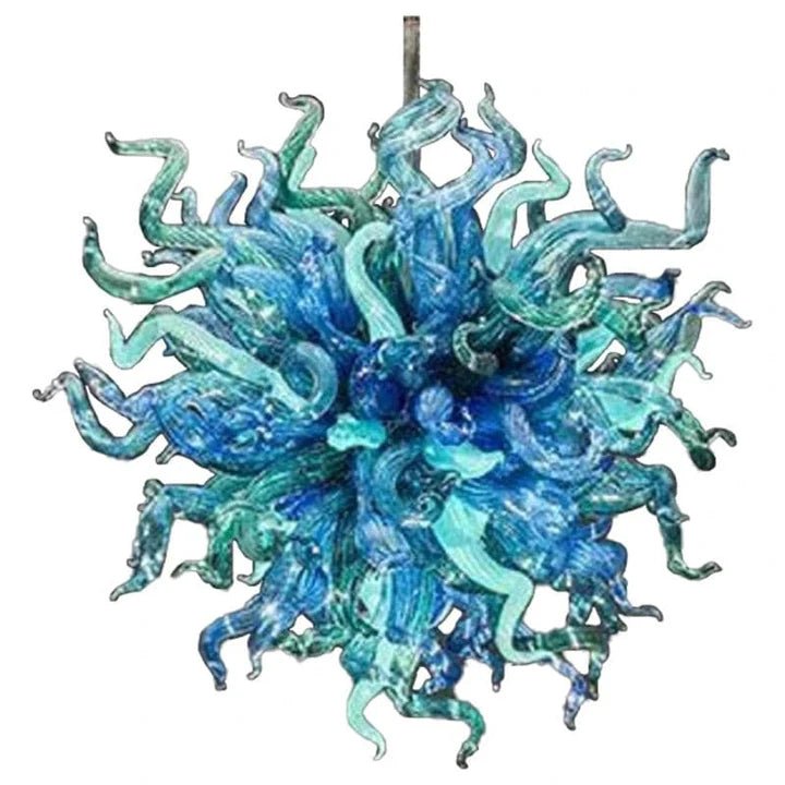 Chihuly Style Blown Glass Chandelier Aqua Marine - Melillo Chihuly