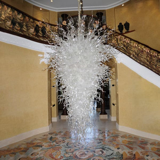 Chihuly Style Blown Glass Chandelier Ice Crystal - Melillo Chihuly