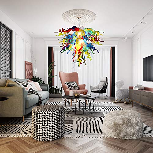 Chihuly Style Blown Glass Chandelier Multi Color - Melillo Chihuly